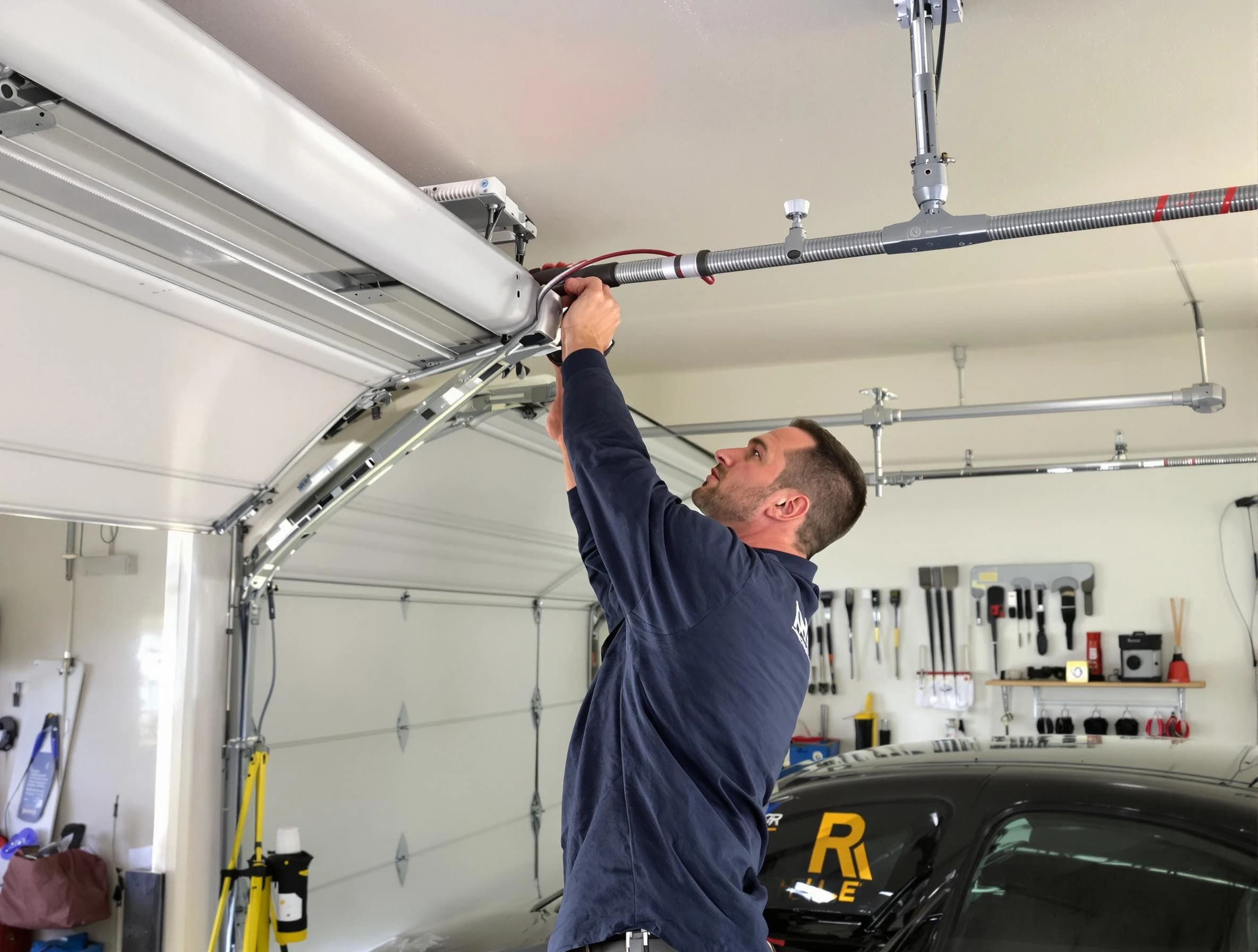 Louisville Garage Door Repair technician performing garage door cable repair in Louisville