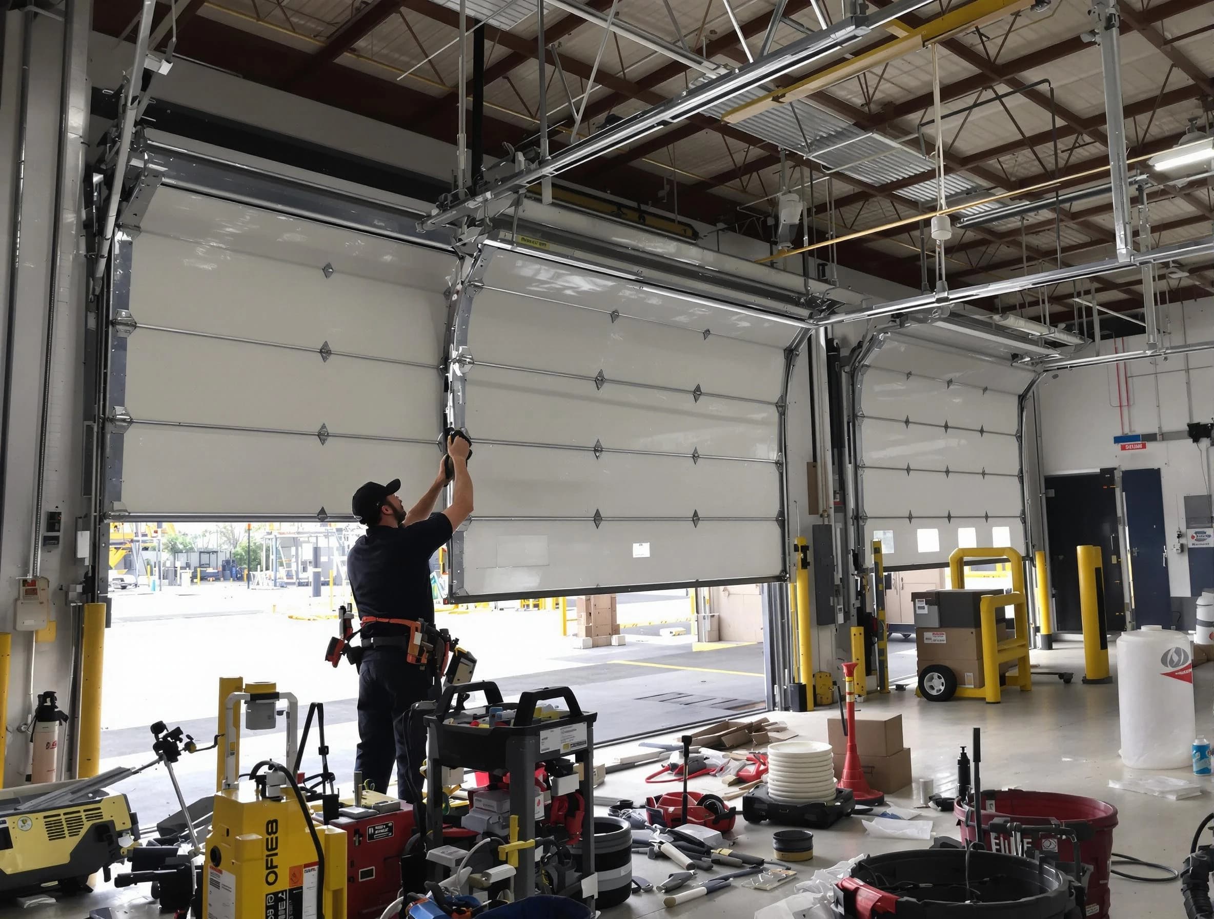 Louisville Garage Door Repair technician performing commercial garage door repair in Louisville